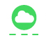 Icon: Ueber einer gestrichelten Linie befindet sich ein gruener Kreis, in dem eine Wolke enthalten ist.