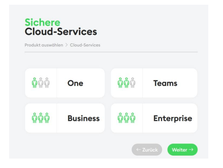 Screenshot Cloud-Services von luckycloud