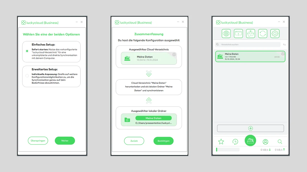 luckycloud Sync-Client mit einfachem Setup